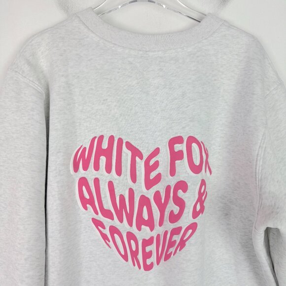 White Fox Boutique 13 Always & Forever Crewneck Sweatshirt Gray Size L/XL EUC - Picture 10 of 13